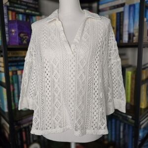 Marvel White Crochet Women's Blouse